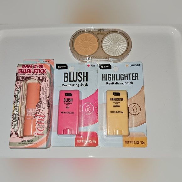 Makeup Bundle- Blush Stick, Highlighter Stick, Bronzer & Highlighter Duo BNIB - Picture 1 of 8